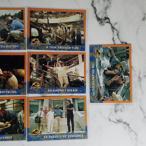 Vintage JP Topps Trading Cards Lot of 10 Jurassic Park Movie Cards Lot #13 - Picture 2 of 12